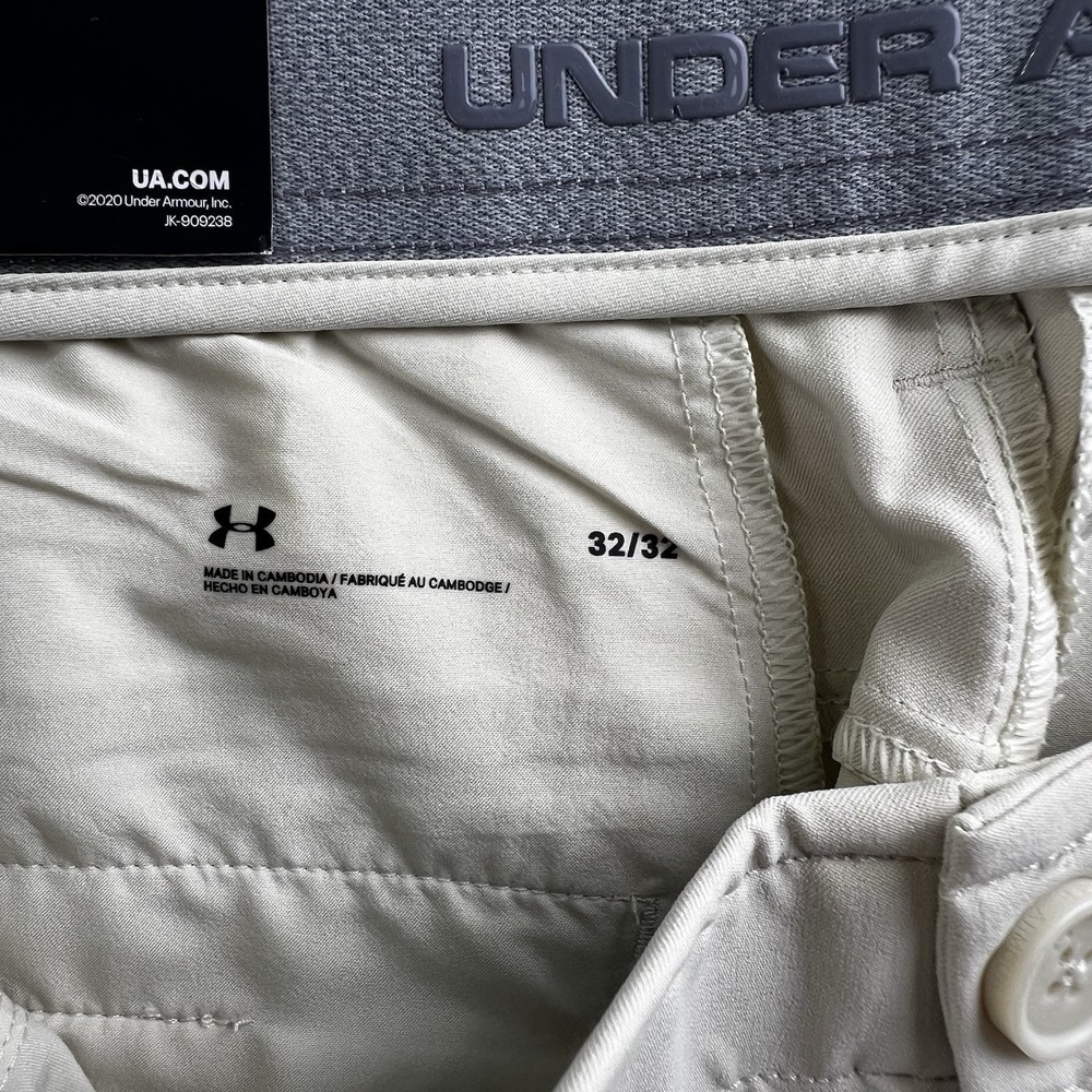 Under Armour Men's Golf Pants 32x32 Beige UA Taper Stretch Golf Performance-NWT - Picture 13 of 13